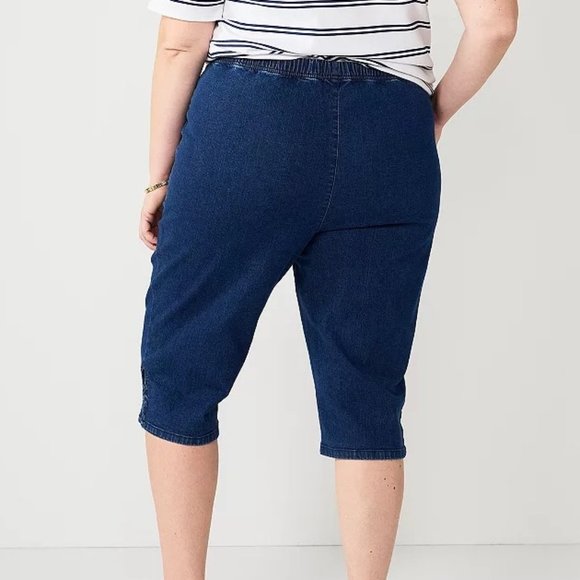 Croft & Barrow Denim Pull On Skimmer Capris 3X - Picture 4 of 10